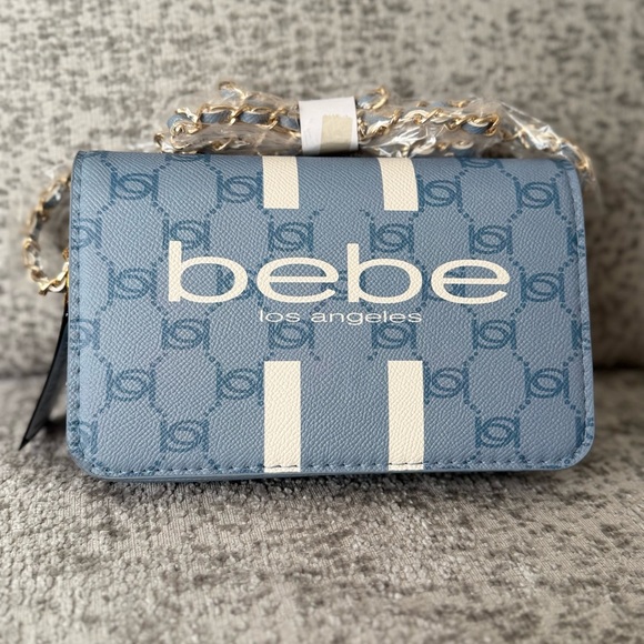 Bebe Patterned Blue Crossbody Bag - Picture 1 of 7